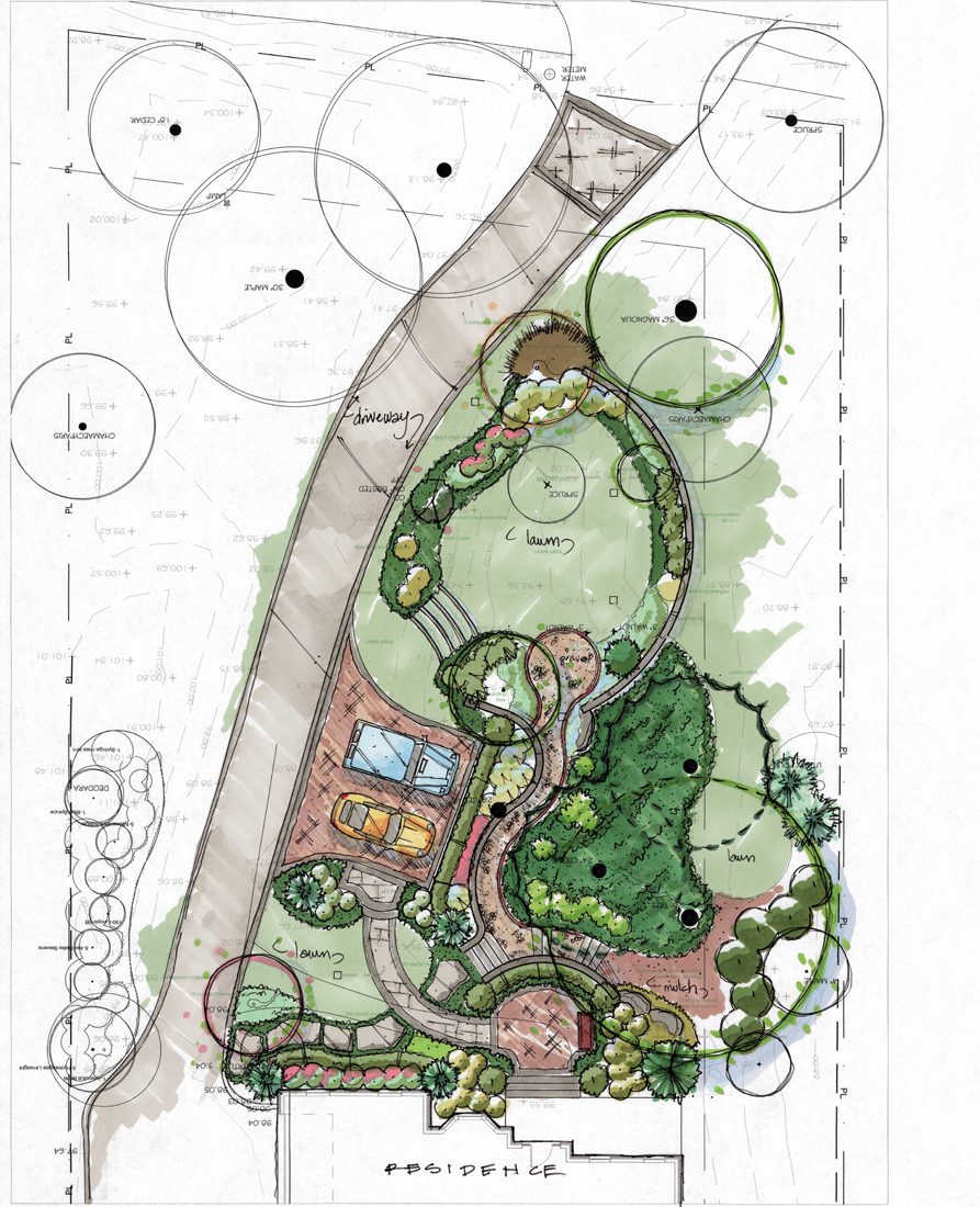 alexandria va front yard design concept plan