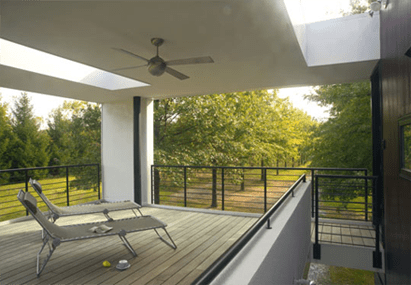 mcinturff home design intersects an allee planted by the landscape architect