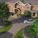 3D rendering landscape design front approach