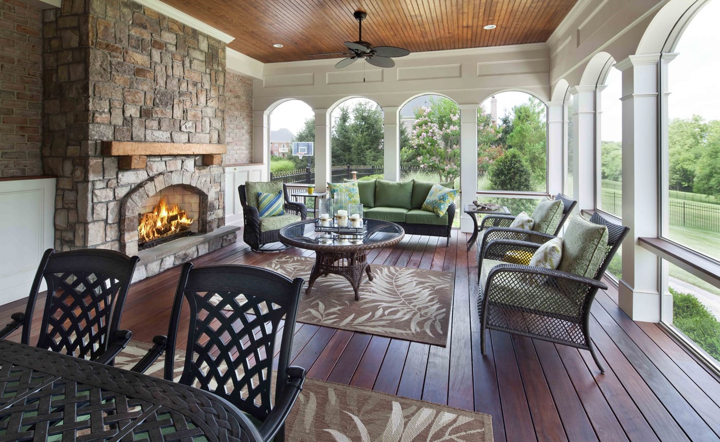 porch with fireplace potomac md