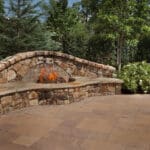 Backyard fireplace style fire pit