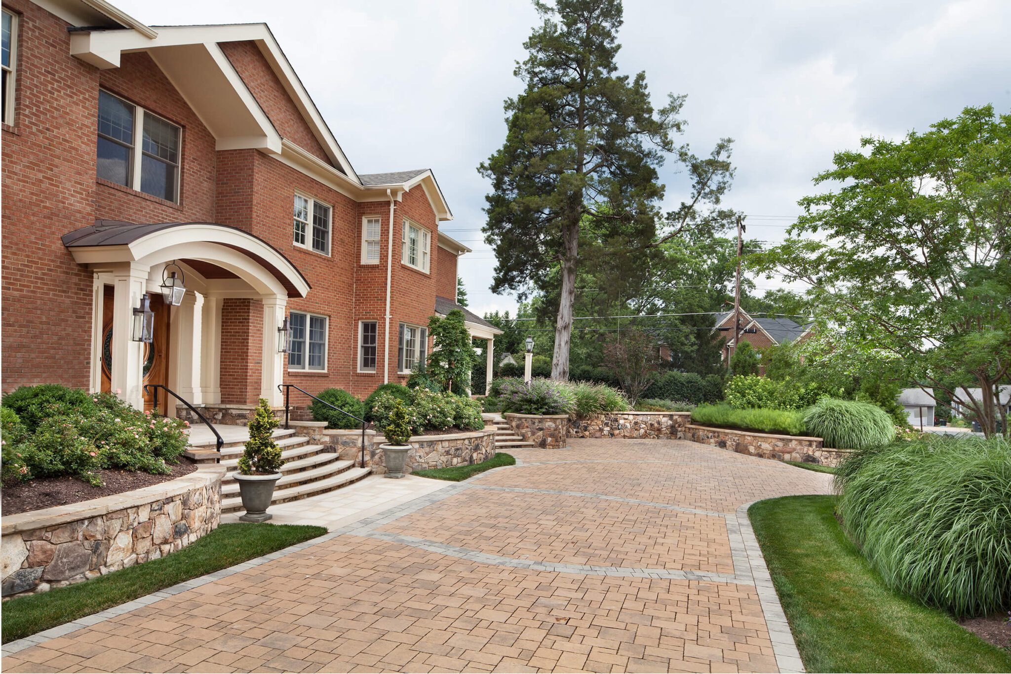 new front yard landscaping and driveway design