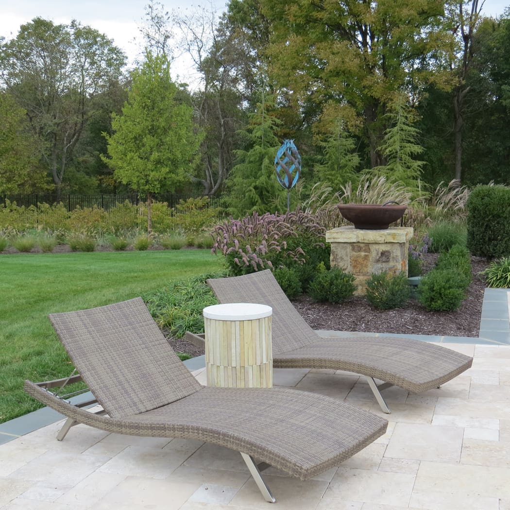 pool patio lounge set by J&L Interiors