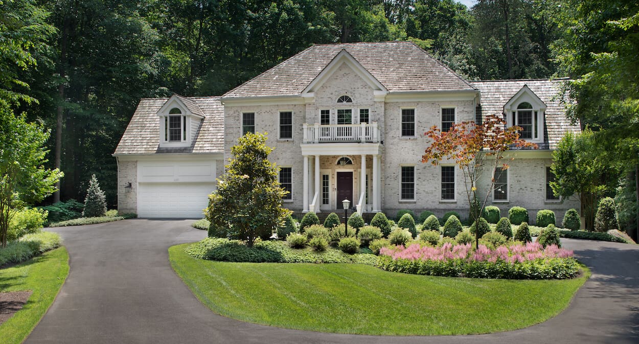 front yard landscaping in formal style