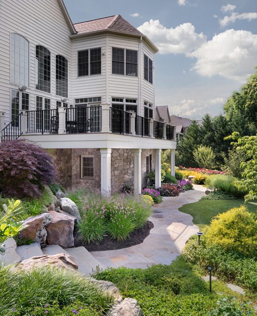 backyard AFTER showing meticulous landscape management