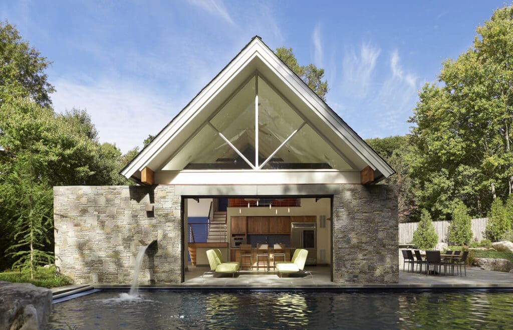 modern pool house and guest quarters
