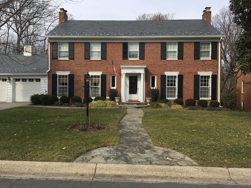 Chevy Chase front yard walkway BEFORE