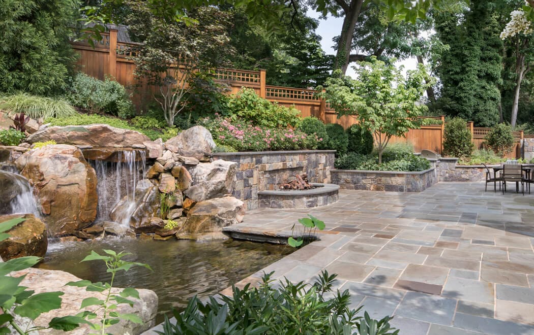 formal style garden pond
