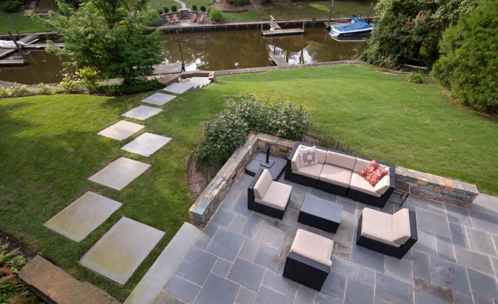 backyard after phase 3 of landscape plan