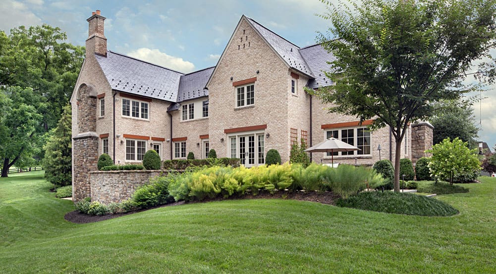 lawn care-rolling hilly backyard