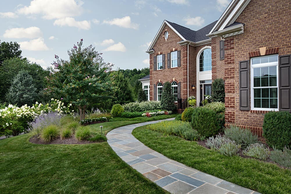front yard walkway and landscaping