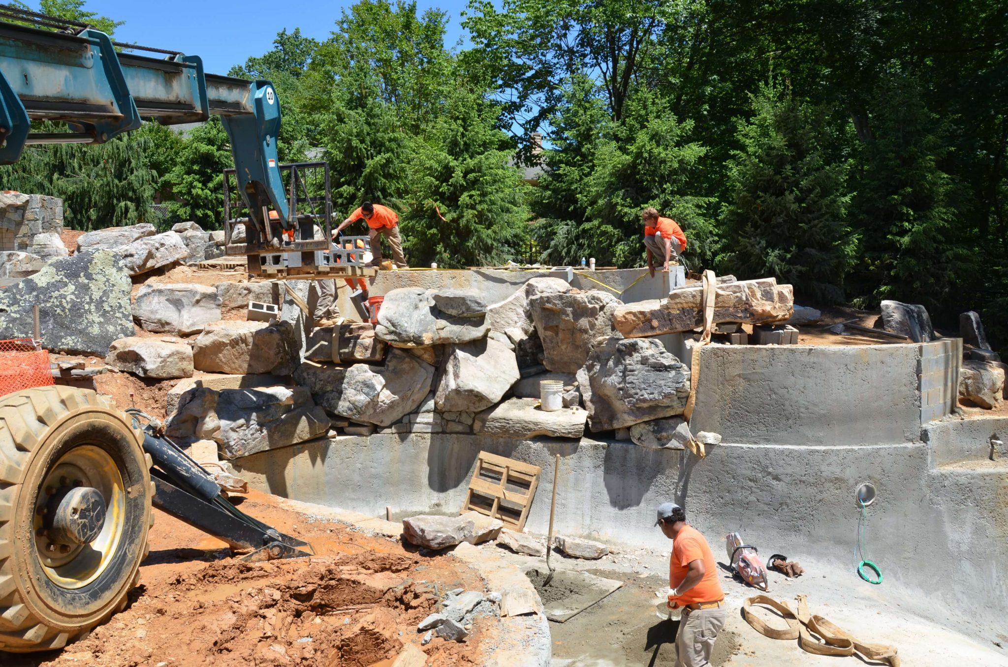 pool construction in progress in Leesburg Virginia