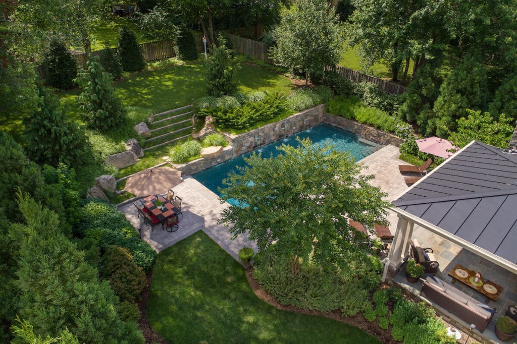 sun-shade patterns in backyard