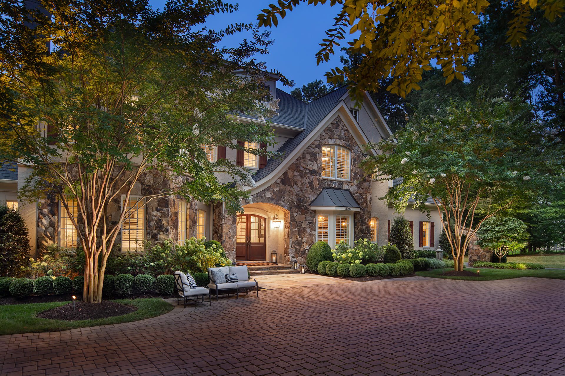 driveway and front entry privacy landscaping