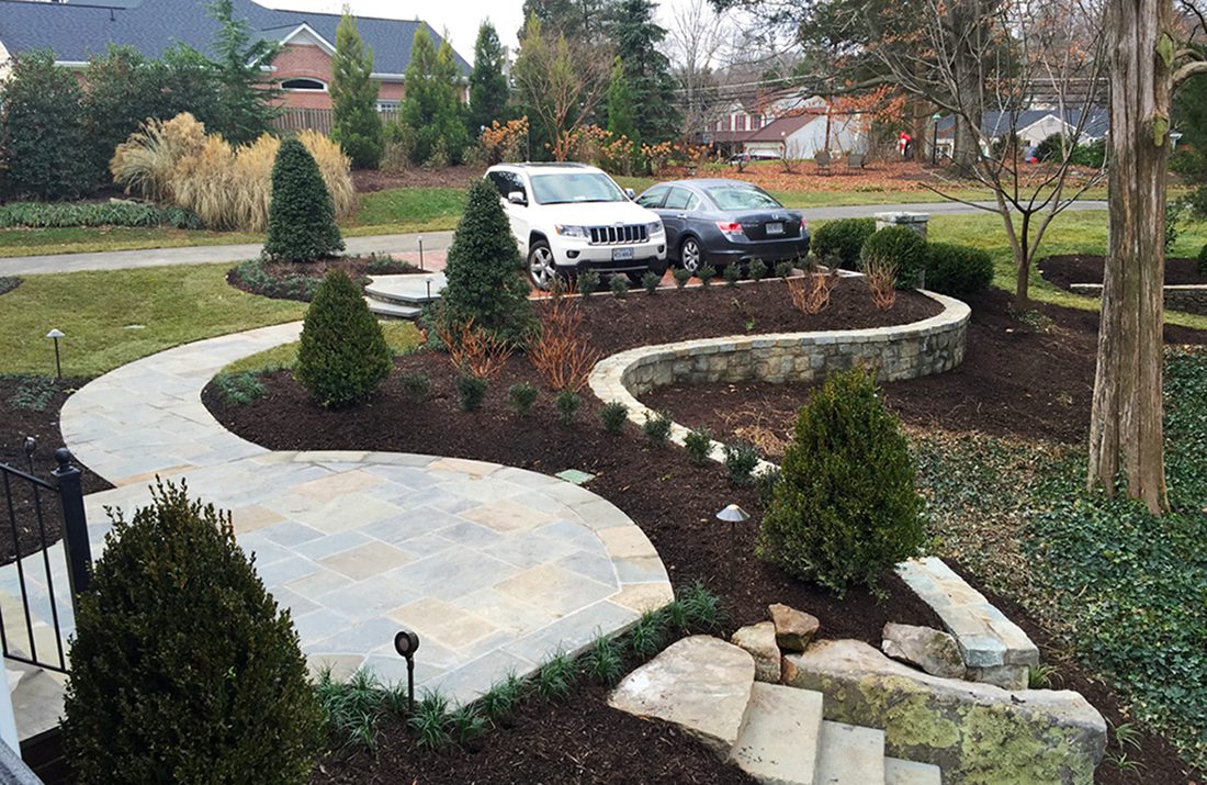 driveway redesign with parking/turnaround pad