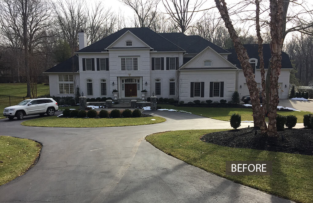 BEFORE privacy wall and driveway gate