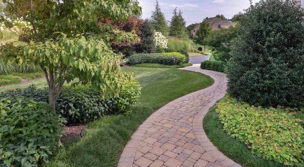 curving paver walkway