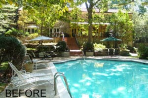 pool deck and coping BEFOER renovation