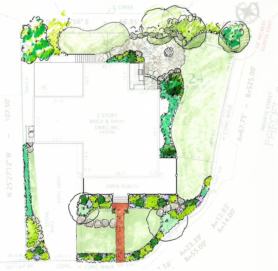 site plan combining side and back yards