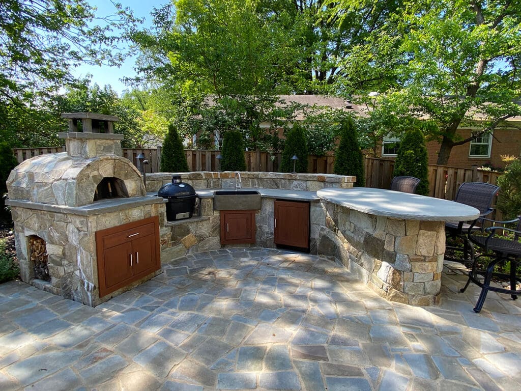 natural stone outdoor kitchen