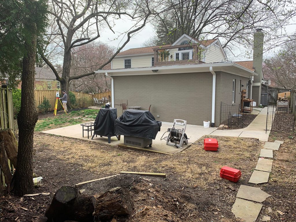 BEFORE landscape renovation of back and side yards