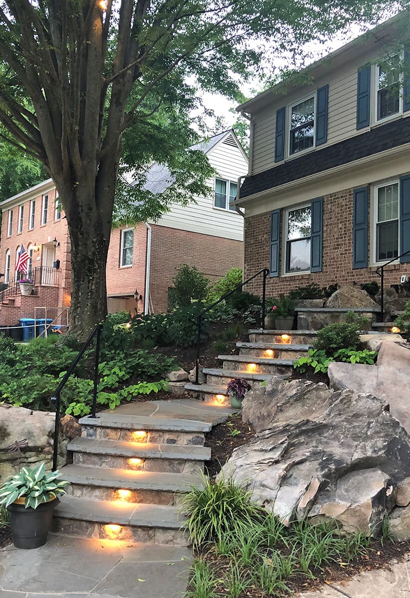 front walkway and retaining wall AFTER