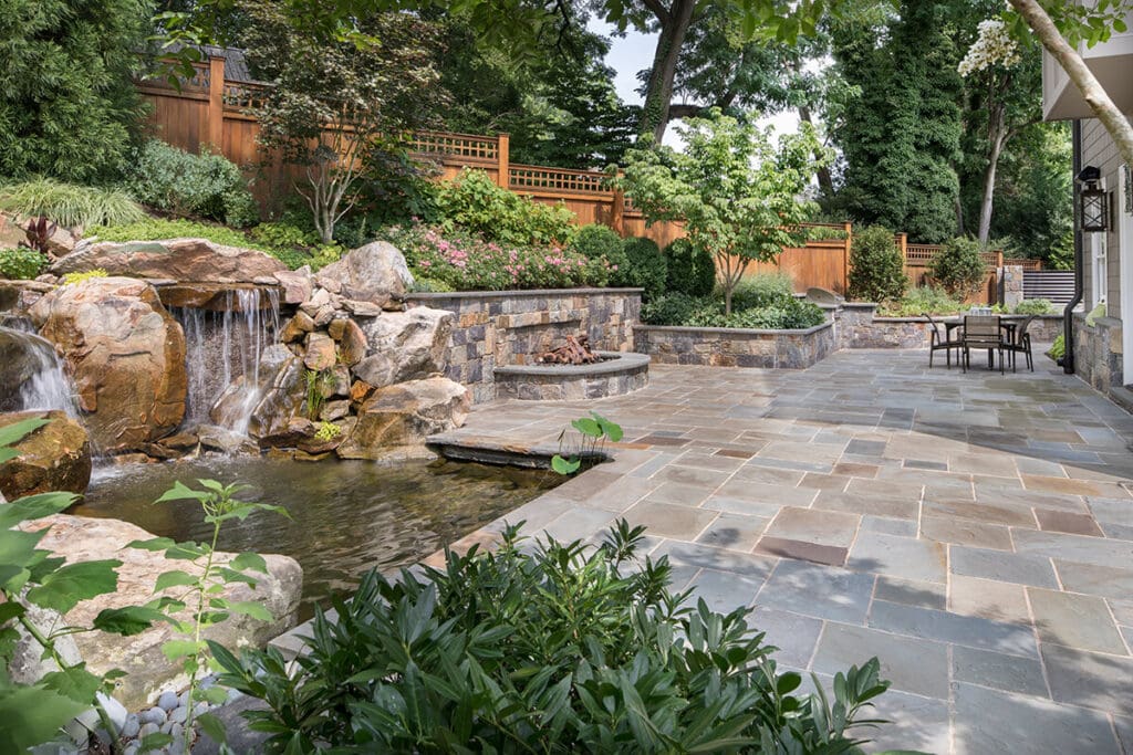 patio pond and waterfall