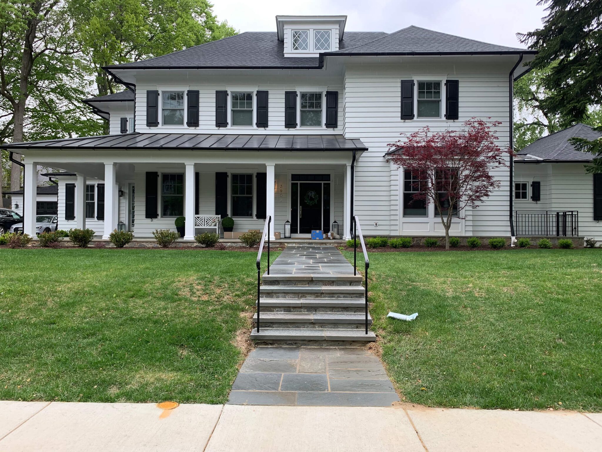 chevy chase front yard BEFORE landscaping redesign
