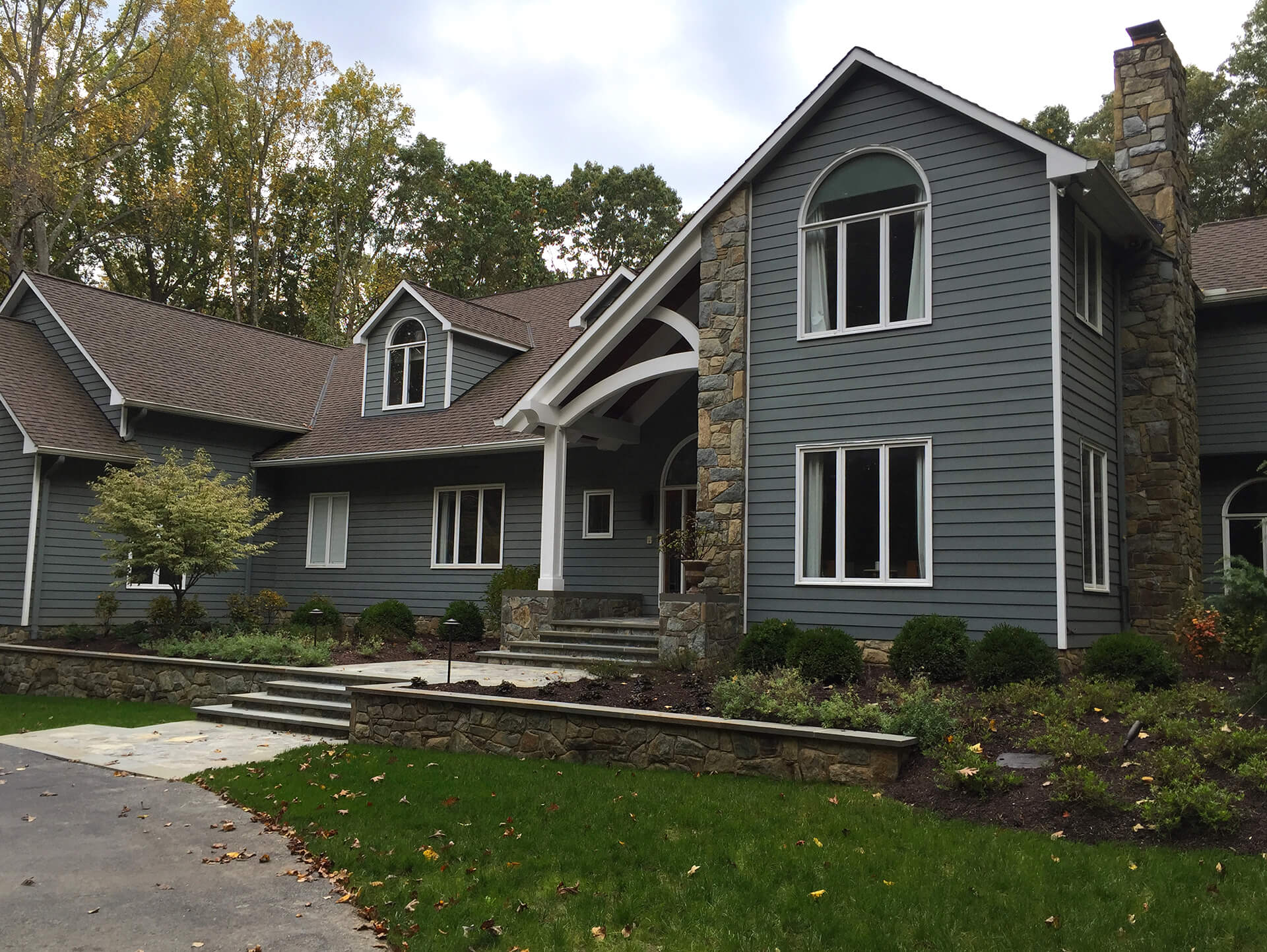 Great Falls VA front yard design AFTER landscape curb appeal enhancements