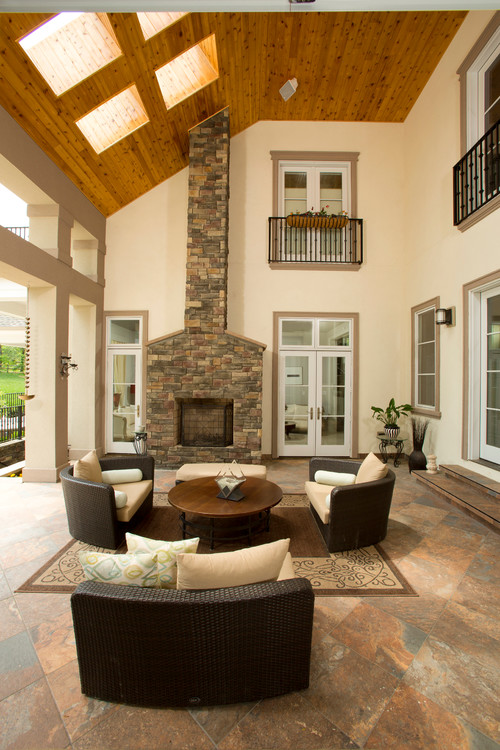outdoor living room in covered courtyard